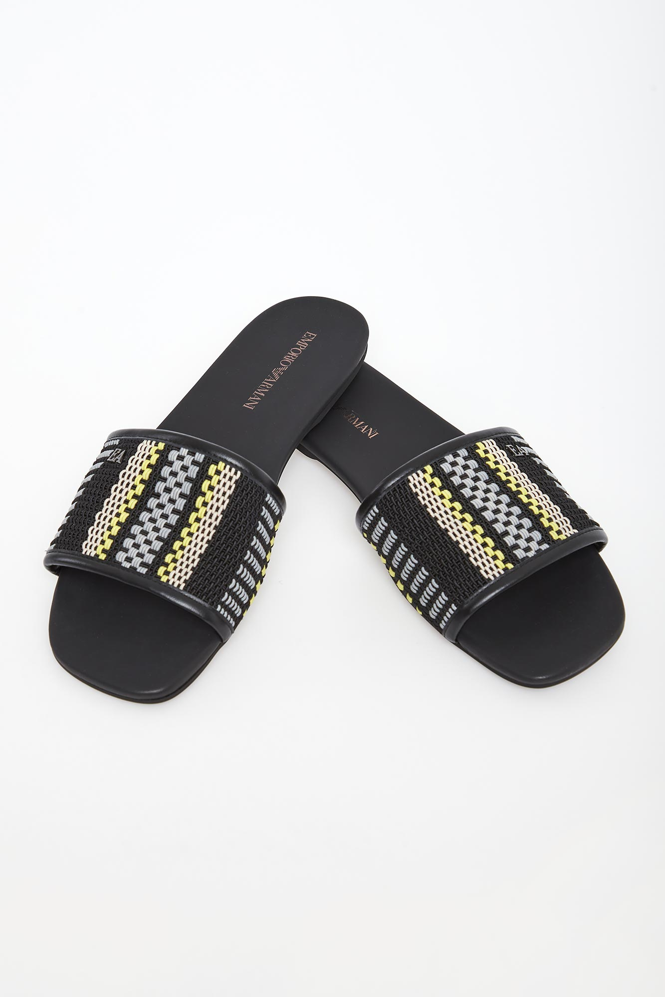 Klapki damskie skórzane EMPORIO ARMANI Czarny