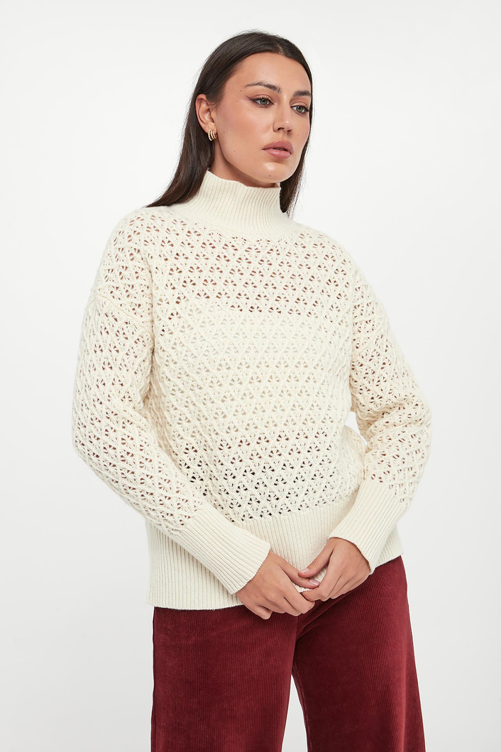 Sweter damski ażurowy wełniany Lepre MARELLA SPORT
