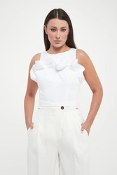 Top damski z falbaną ELISABETTA FRANCHI