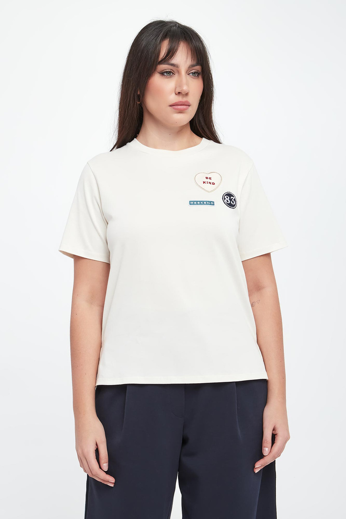 T-shirt damski West z naszywkami WEEKEND MAX MARA