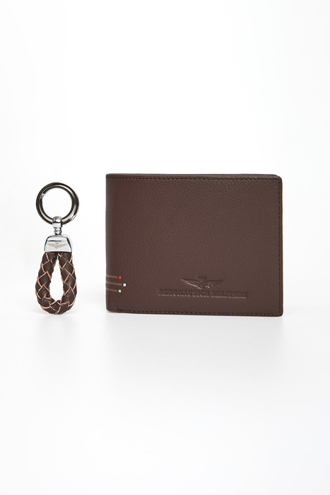 Komplet portfel + brelok męski skórzany AERONAUTICA MILITARE
