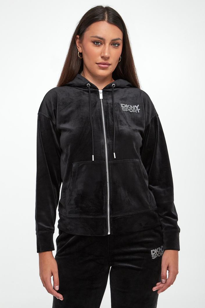 Bluza damska welurowa rozpinana DKNY