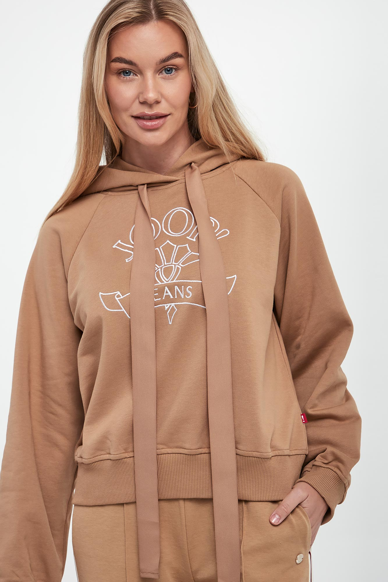 Bluza damska z kapturem Tinna JOOP! JEANS Kamelowy Regular