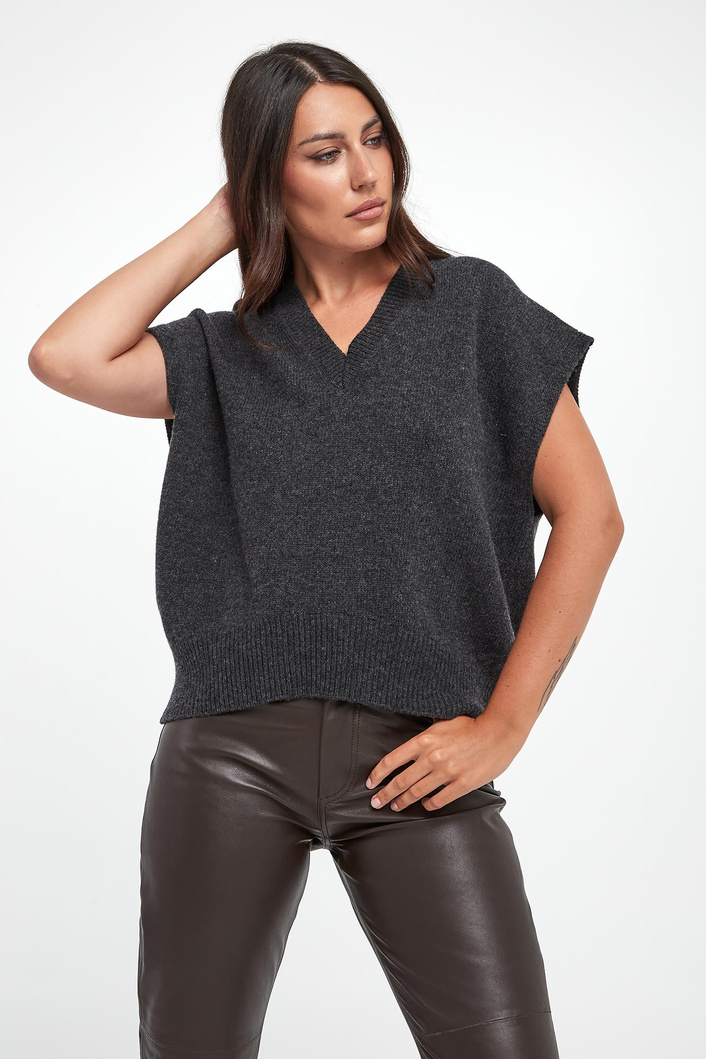 Kamizelka damska z wełny dziewiczej Cardiff MARELLA MONOCHROME