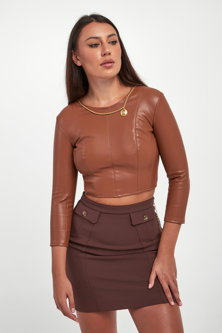 Bluzka damska z ekoskóry ELISABETTA FRANCHI