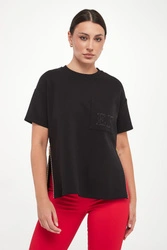 T-shirt damski z kieszenią ELISABETTA FRANCHI
