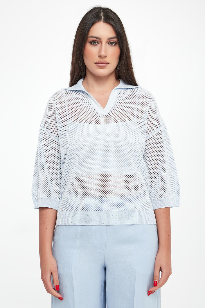 Sweter damski z kołnierzem polo PESERICO