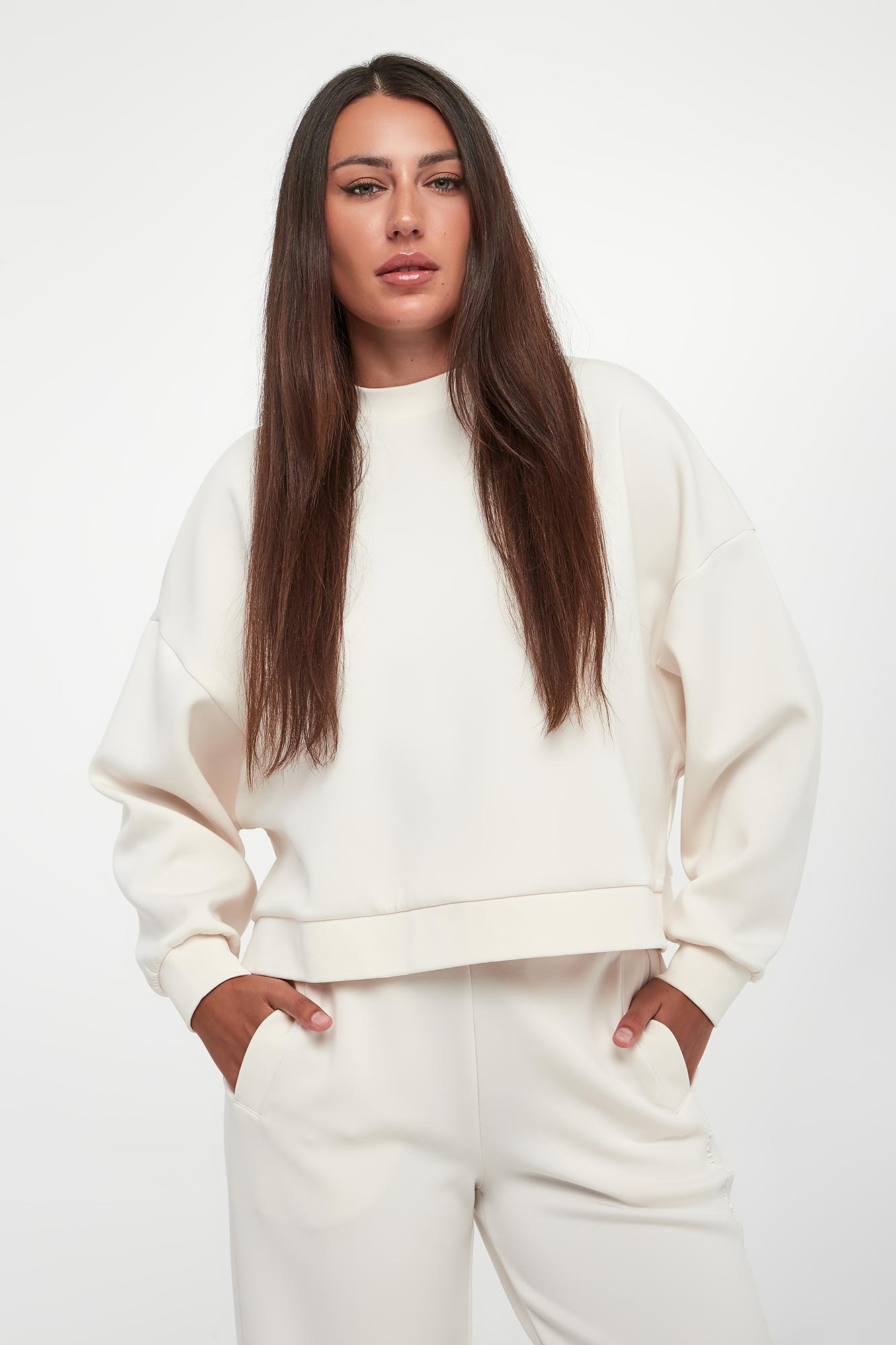 Bluza damska ARMANI EXCHANGE Ecru Regular