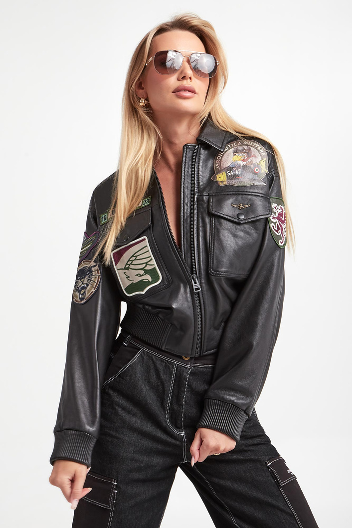 Kurtka damska skórzana AERONAUTICA MILITARE