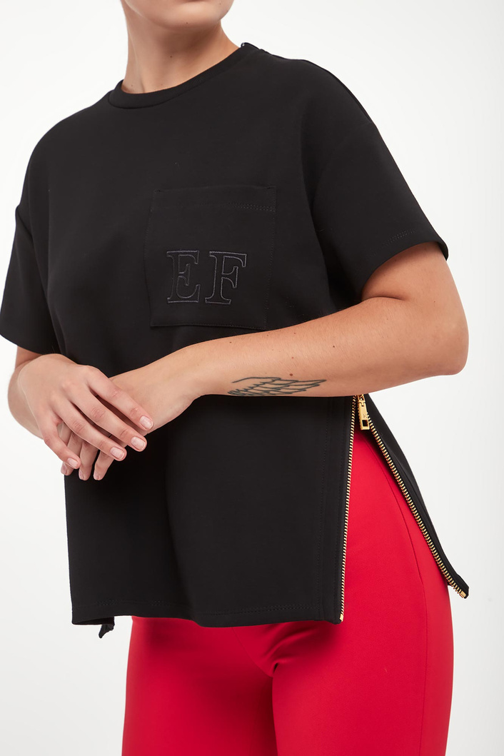 T-shirt damski z kieszenią ELISABETTA FRANCHI