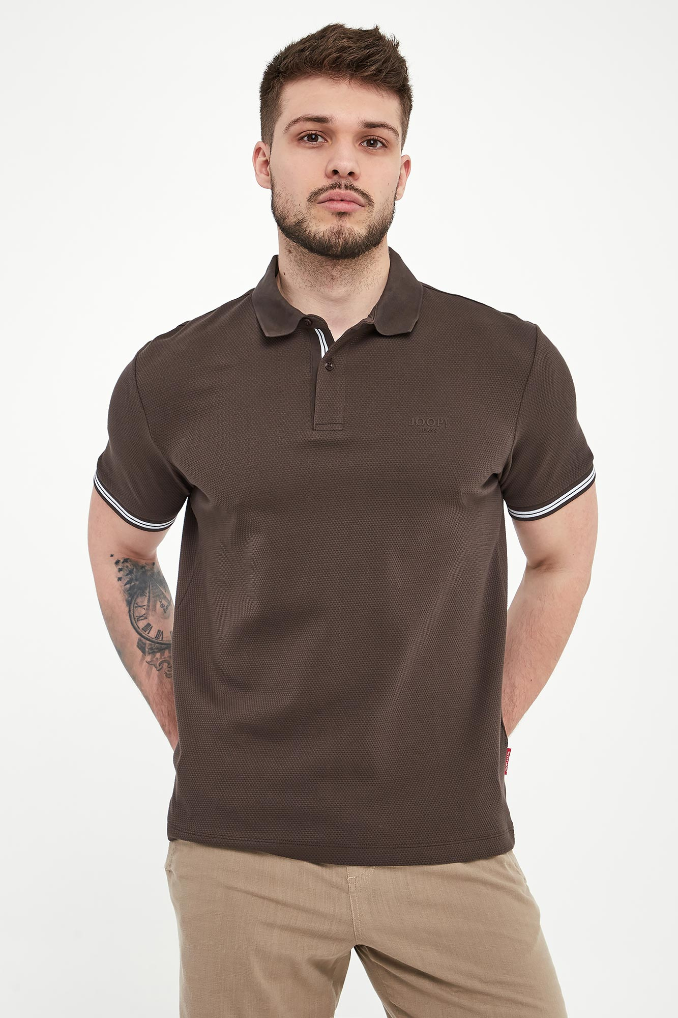 Polo męskie Amare JOOP! JEANS Brązowy Regular