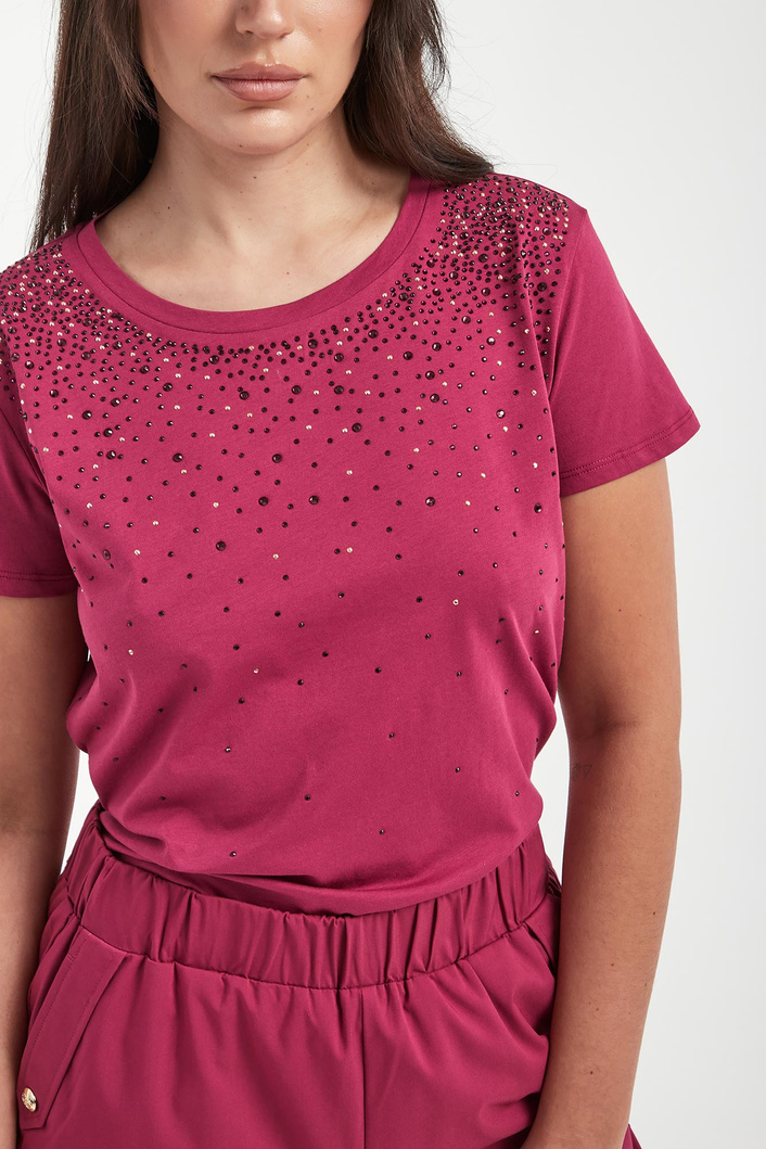 T-shirt damski z cyrkoniami LIU JO