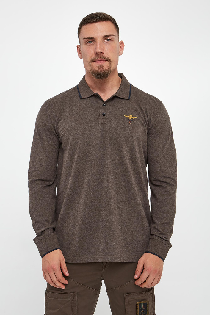 Longsleeve męski polo AERONAUTICA MILITARE