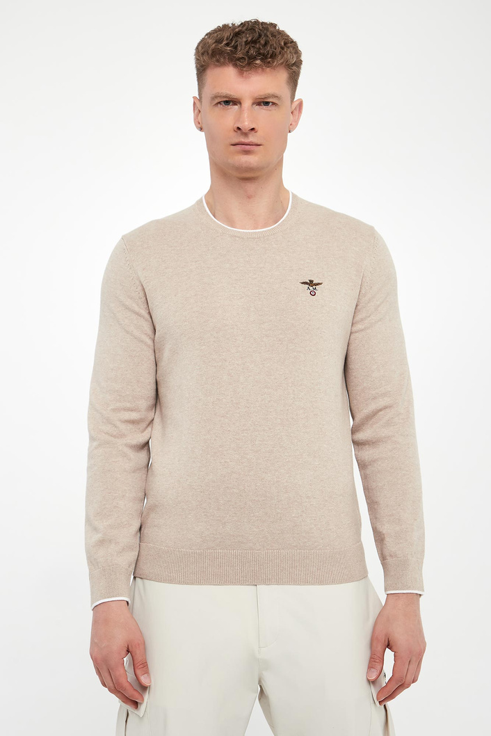 Sweter męski z logo AERONAUTICA MILITARE