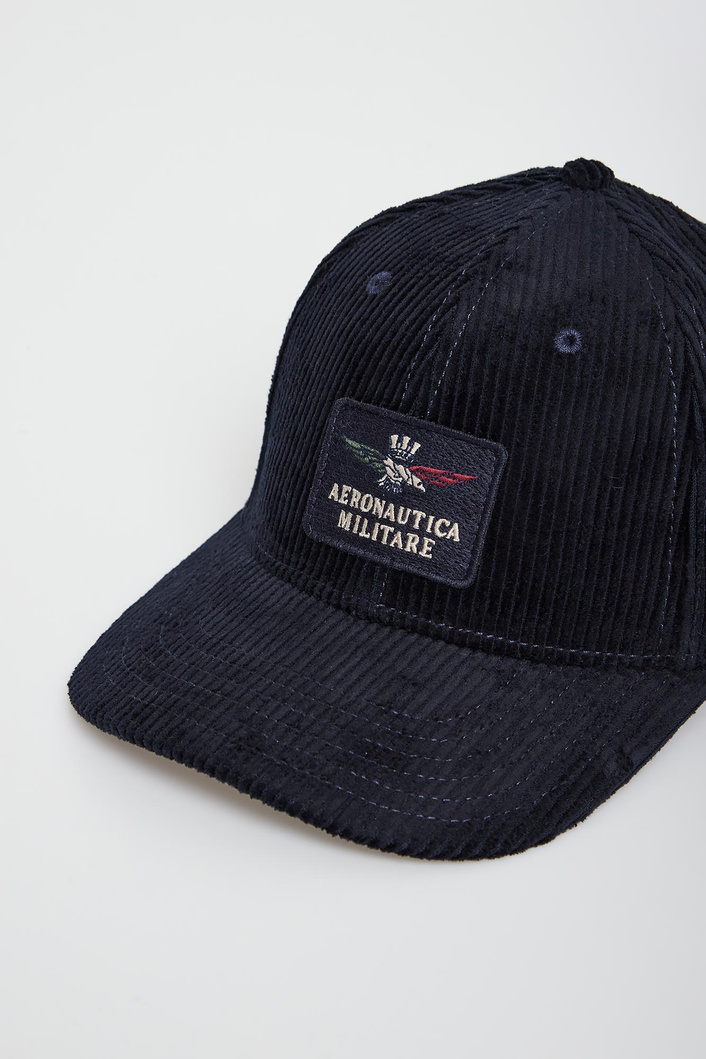 Czapka z daszkiem męska sztruksowa AERONAUTICA MILITARE