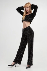 Spodnie damskie z cekinami LIU JO