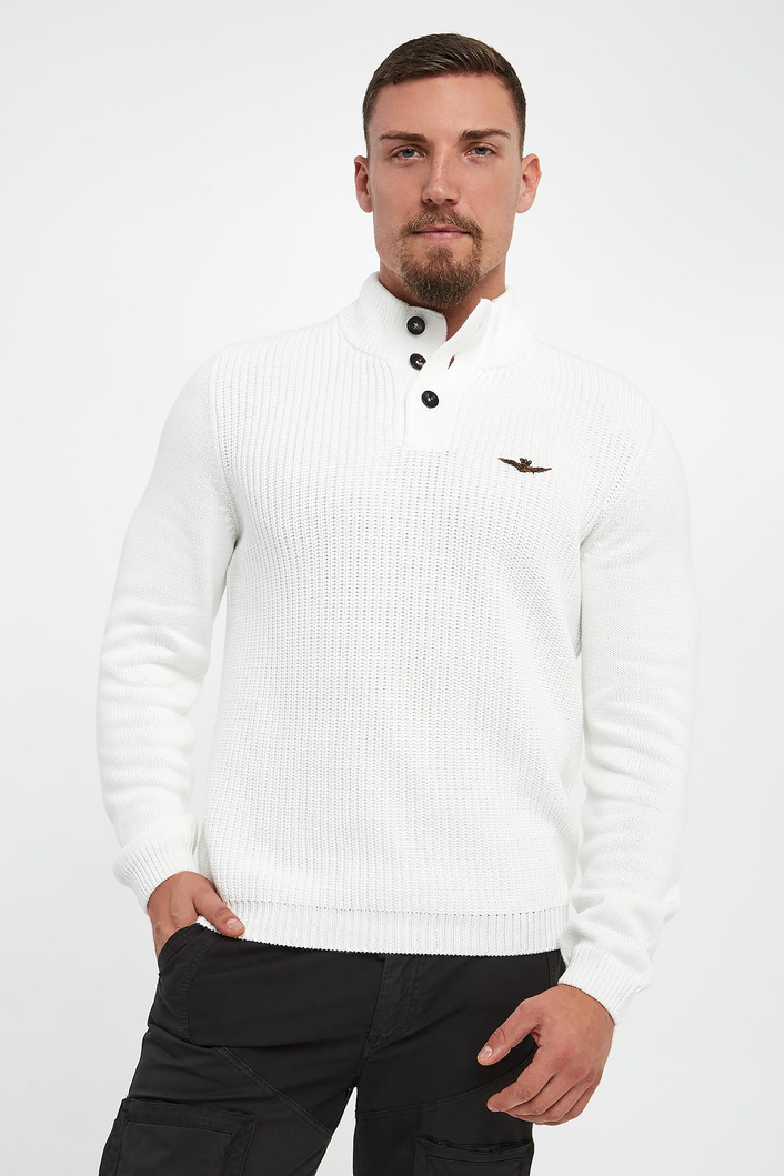 Sweter męski z logo AERONAUTICA MILITARE