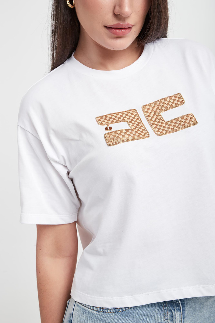 T-shirt damski cropped ELISABETTA FRANCHI