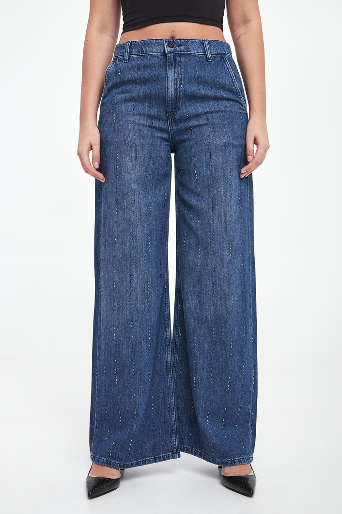 Jeansy damskie z kryształkami LIU JO