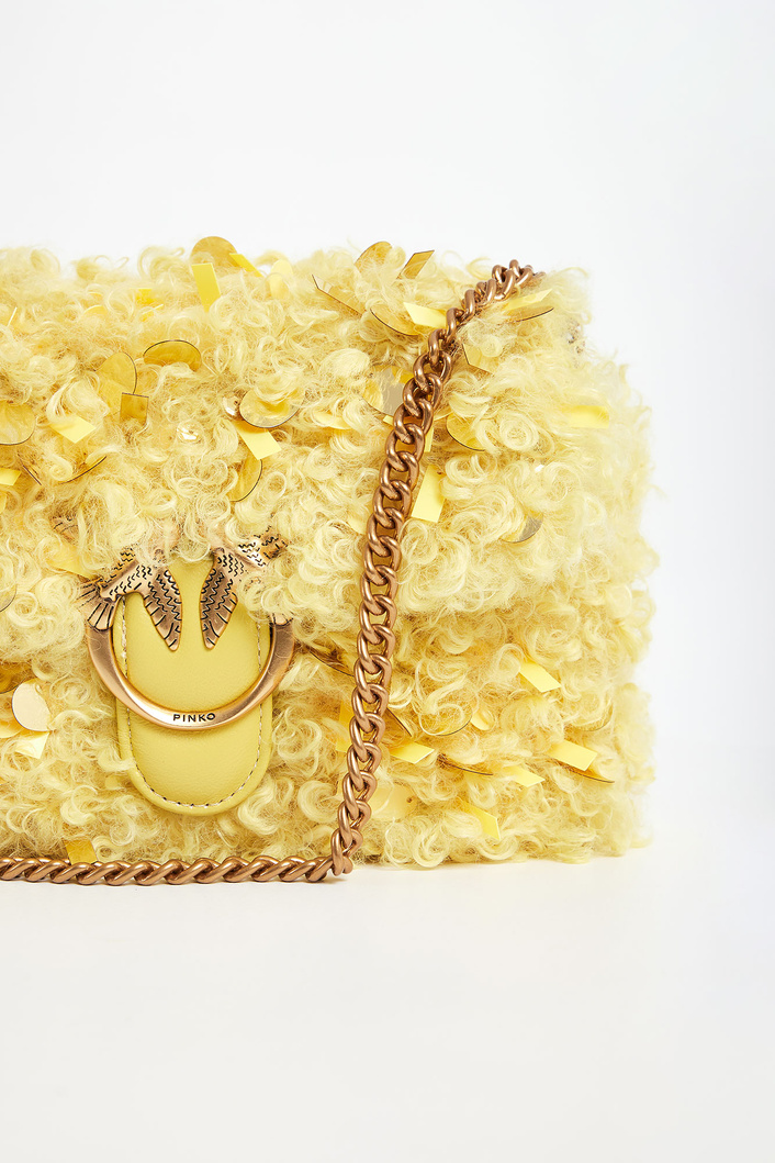 Torebka futrzana Love Baby Puff Neon PINKO