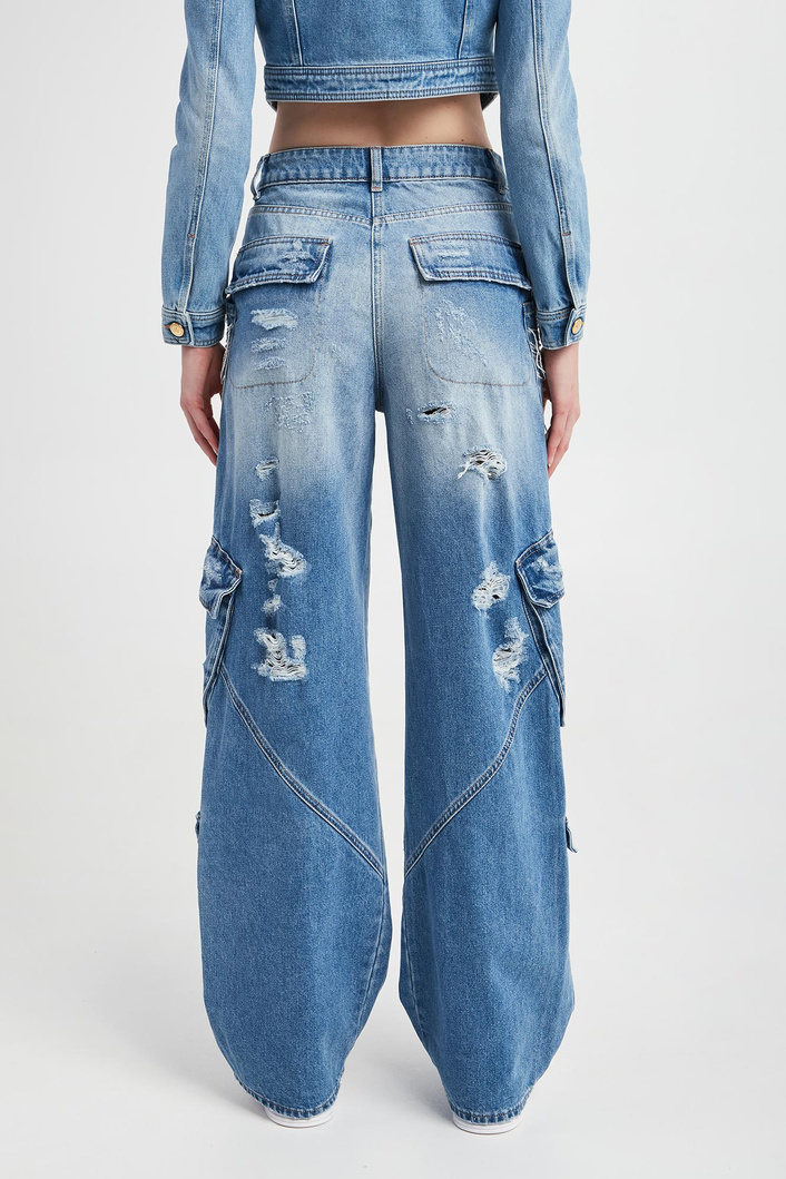 Jeansy damskie cargo ELISABETTA FRANCHI