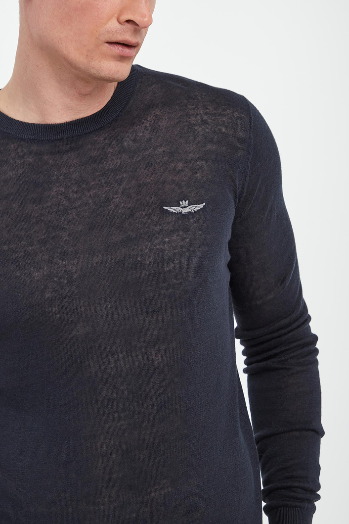 Sweter męski lniany AERONAUTICA MILITARE