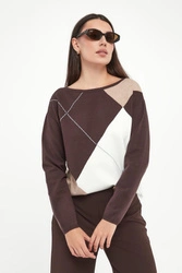 Sweter damski w romby JOSEPH RIBKOFF