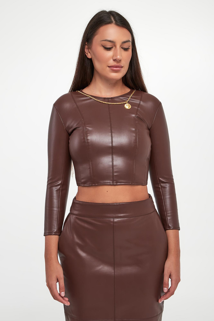Bluzka damska z ekoskóry ELISABETTA FRANCHI