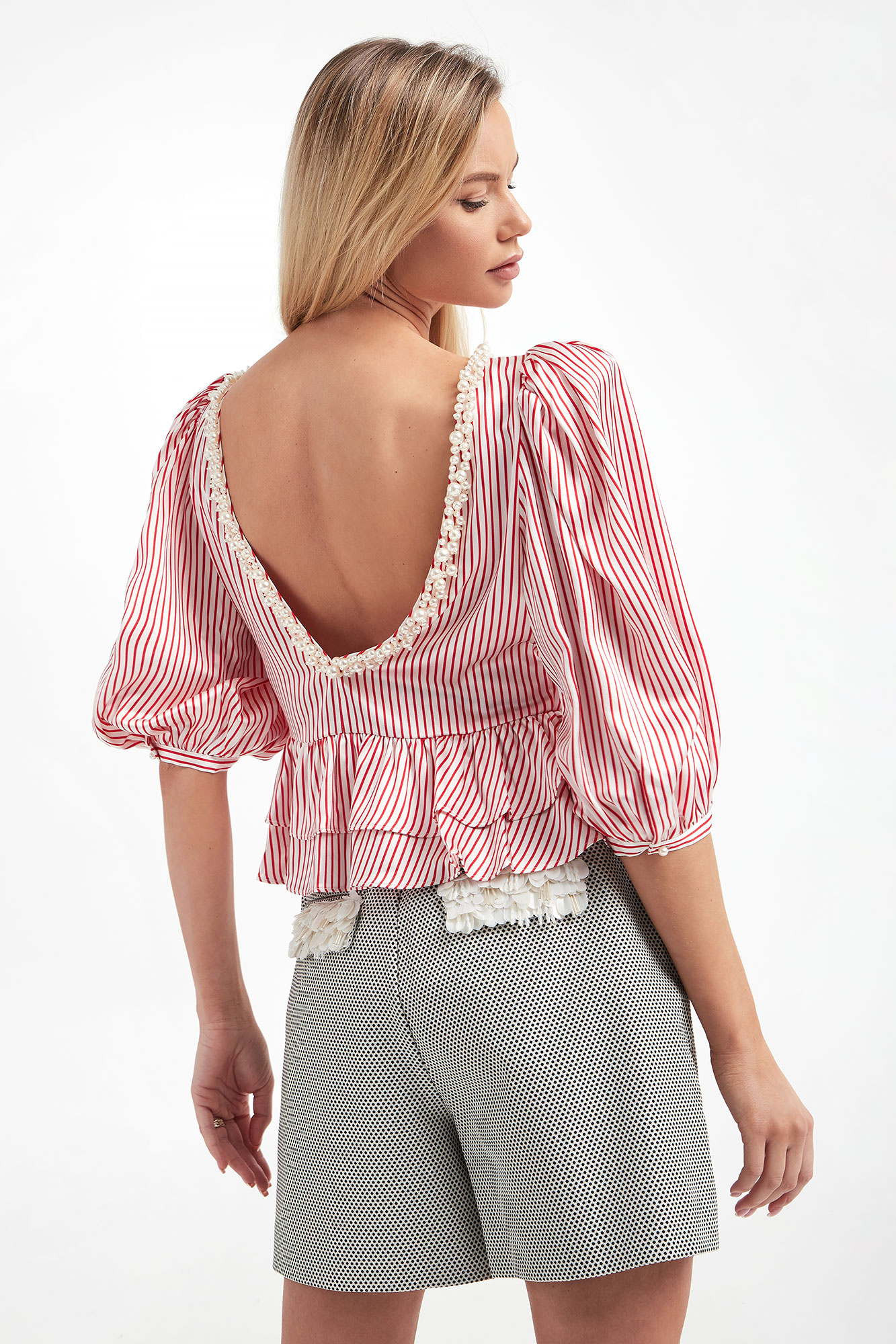 Bluzka jedwabna CUSTOMMADE Wielokolorowy Regular