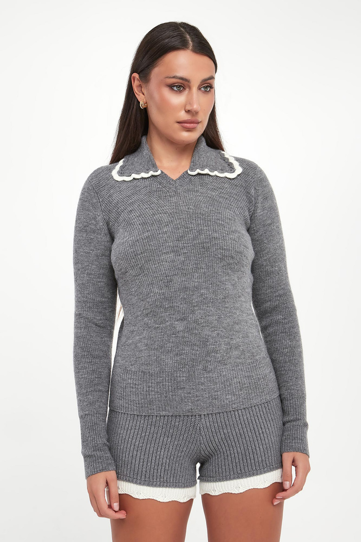 Sweter damski z kołnierzykiem TWINSET ACTITUDE