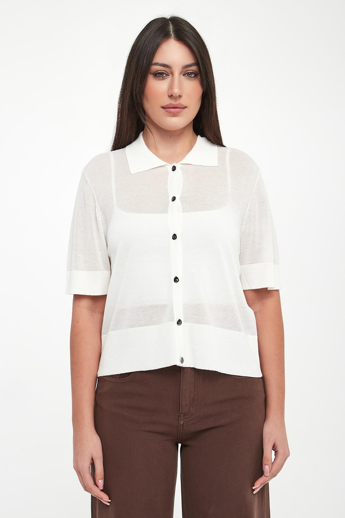 Kardigan damski z kołnierzem polo ARMANI EXCHANGE