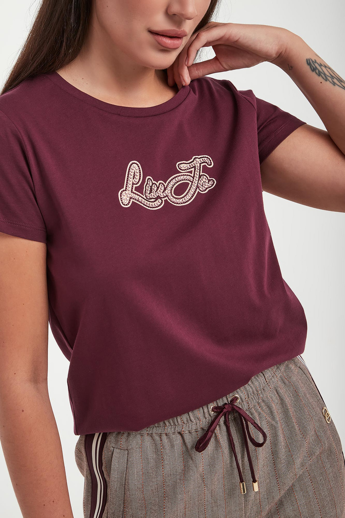 T-shirt damski z logo LIU JO