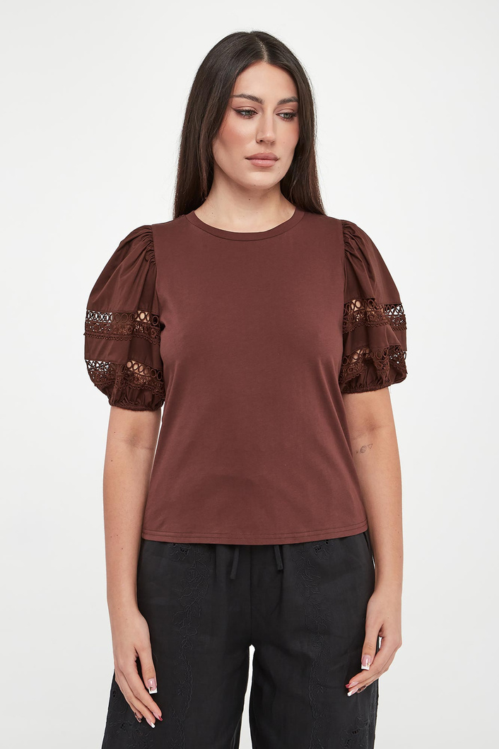 T-shirt damski z koronką TWINSET