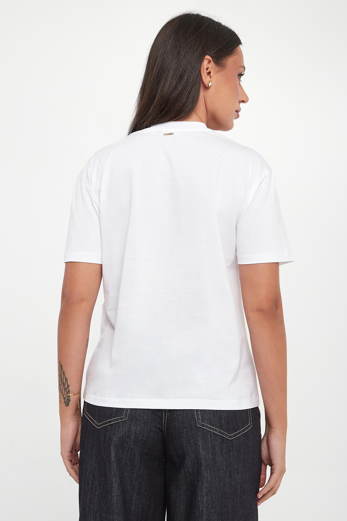 T-shirt damski z haftem TWINSET