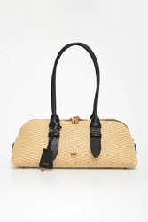 Torebka rattanowa Bowling Baguette Big PINKO
