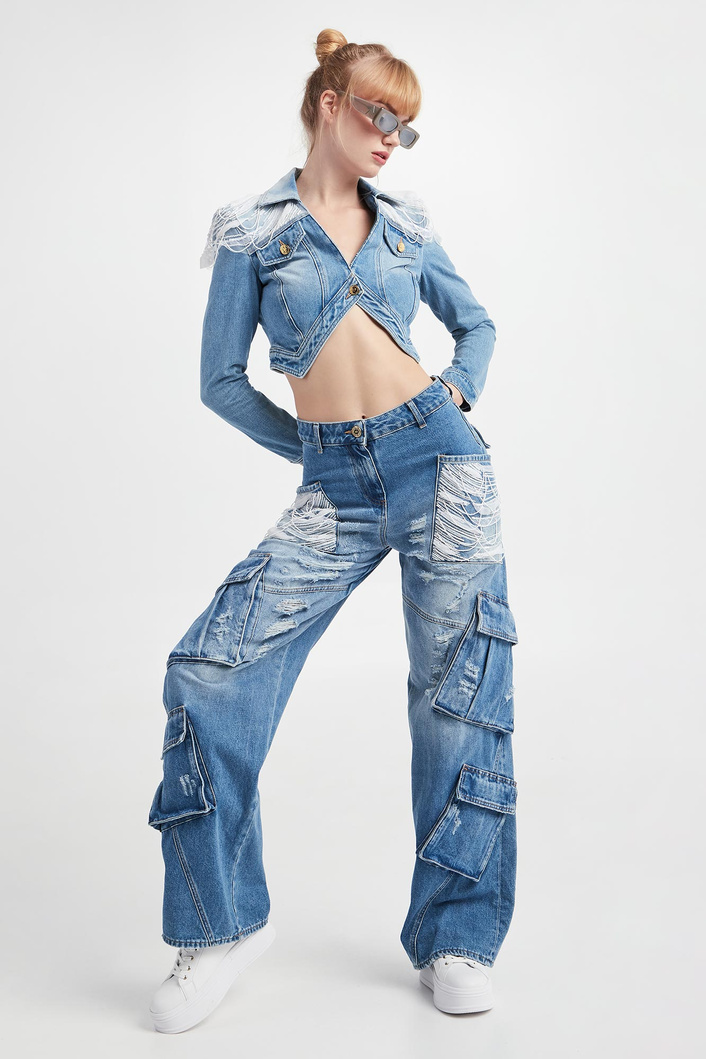 Jeansy damskie cargo ELISABETTA FRANCHI