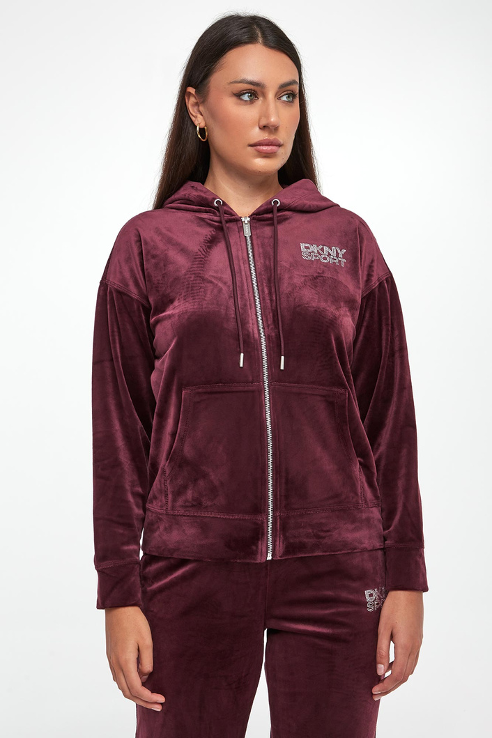 Bluza damska welurowa rozpinana DKNY