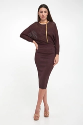 Sukienka błyszcząca midi ELISABETTA FRANCHI