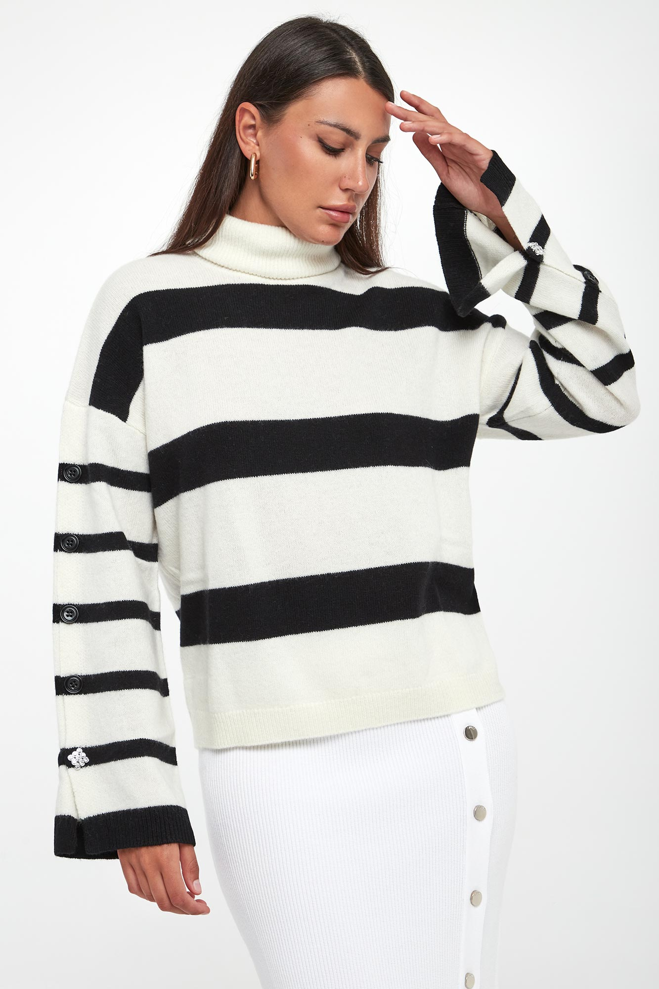 Golf damski wełniany LIU JO Ecru Regular