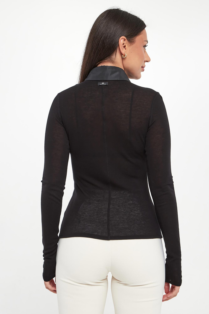 Sweter damski z kołnierzem polo ELISABETTA FRANCHI