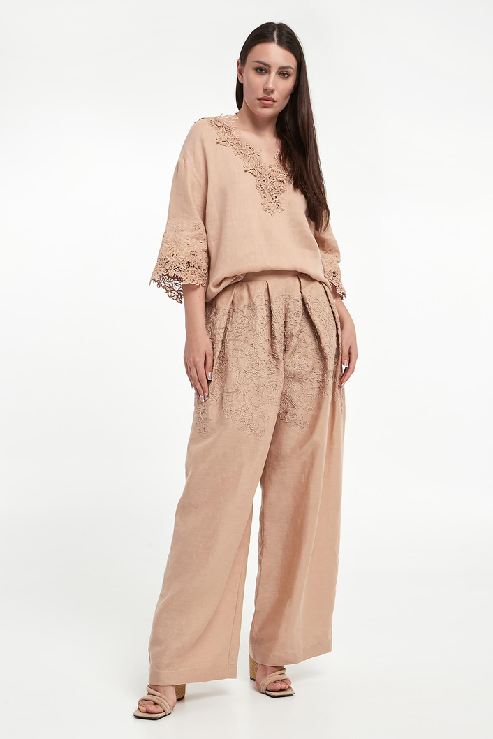 Spodnie damskie z lnem ERMANNO SCERVINO LIFE