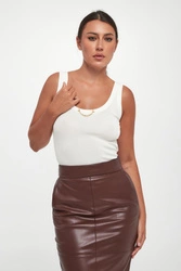 Top damski prążkowany z jedwabiem ELISABETTA FRANCHI