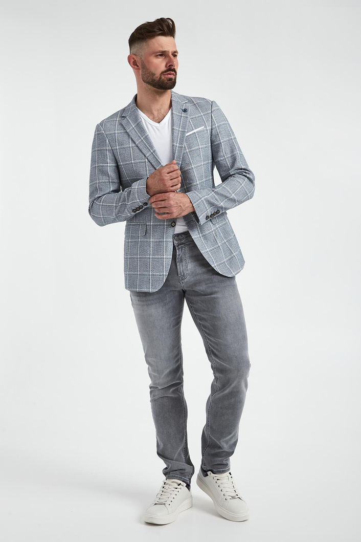 Marynarka męska w kratkę z lnem Hogiz JOOP! JEANS