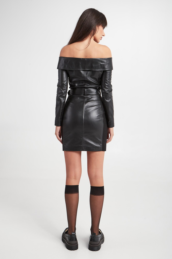 Sukienka skórzana KARL LAGERFELD