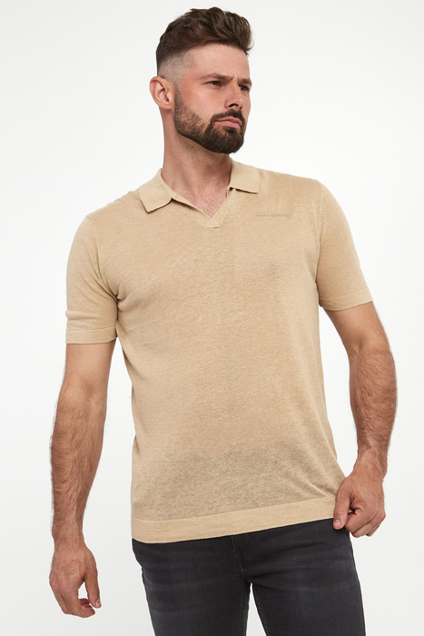 Polo męskie lniane KARL LAGERFELD