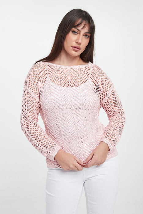 Sweter damski ażurowy z cekinami JOSEPH RIBKOFF