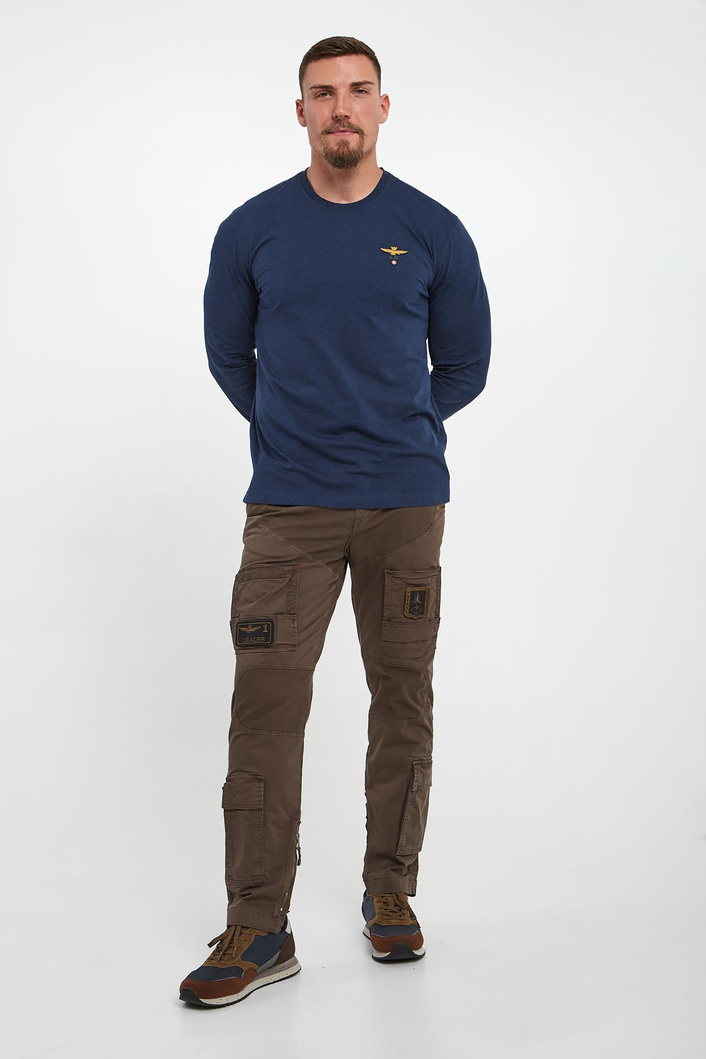 Longsleeve męski z logo AERONAUTICA MILITARE