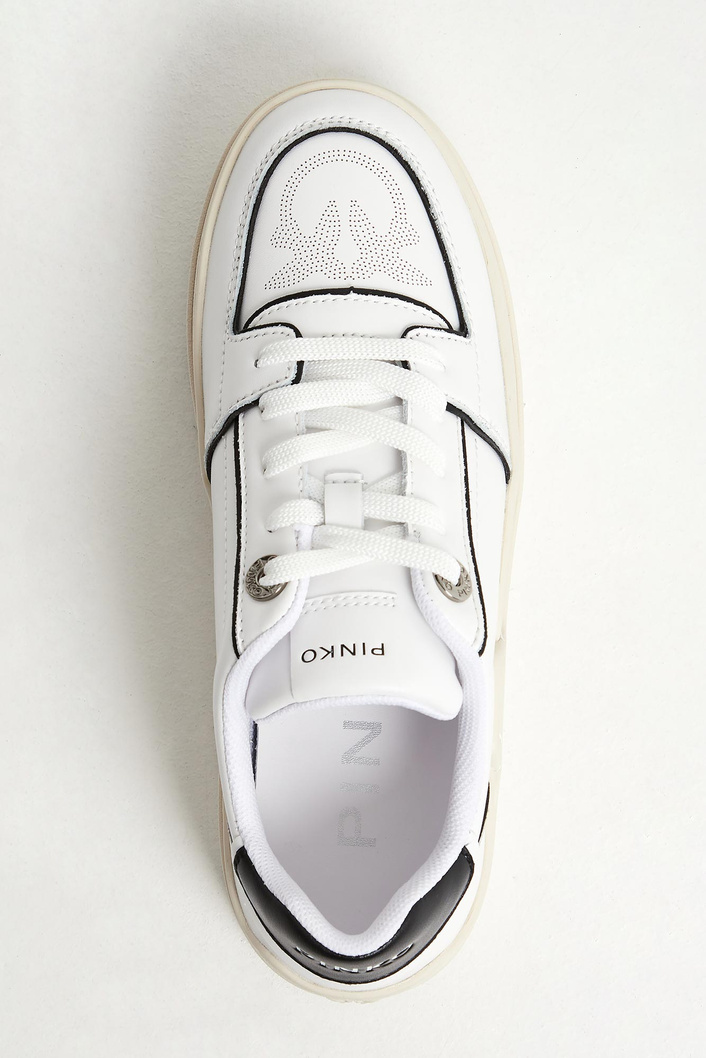 Sneakersy damskie skórzane na platformie PINKO