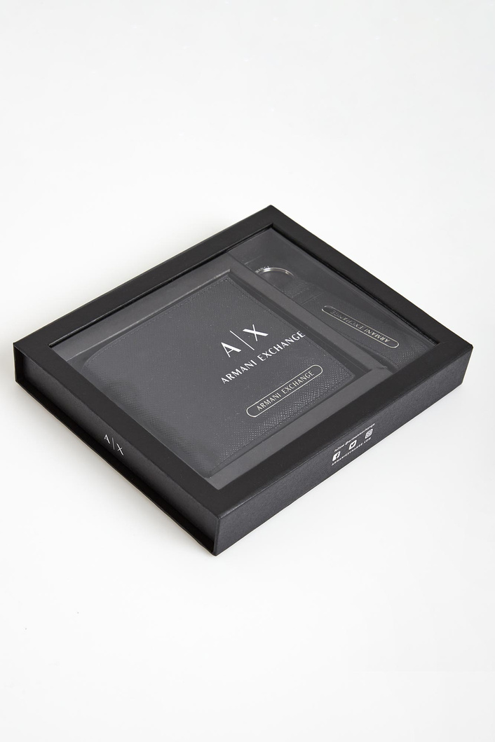 Portfel i brelok męski skórzany ARMANI EXCHANGE
