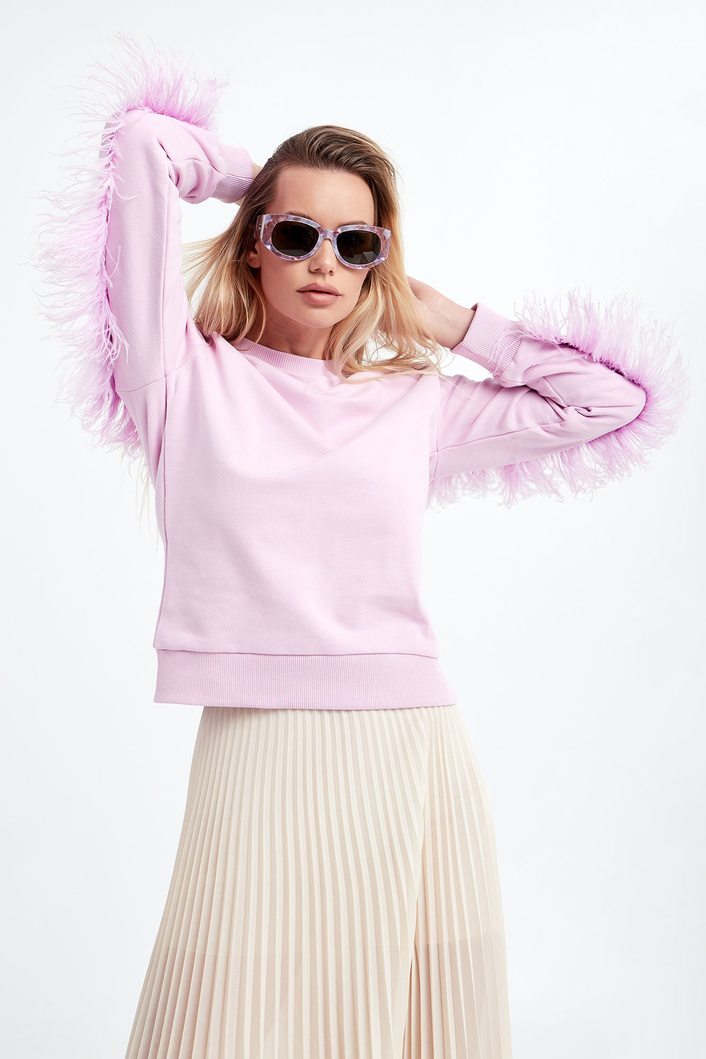 Bluza damska z piórami PATRIZIA PEPE